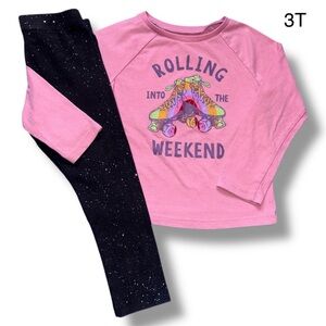 Rolling in to the weekend Toddler Girl Outfit Size 3T
